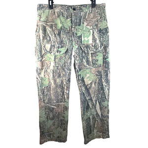 Vintage OCOEE Camo Chamois Cargo Pants Sz 35 Hunting Pants Rebark 100% Cotton